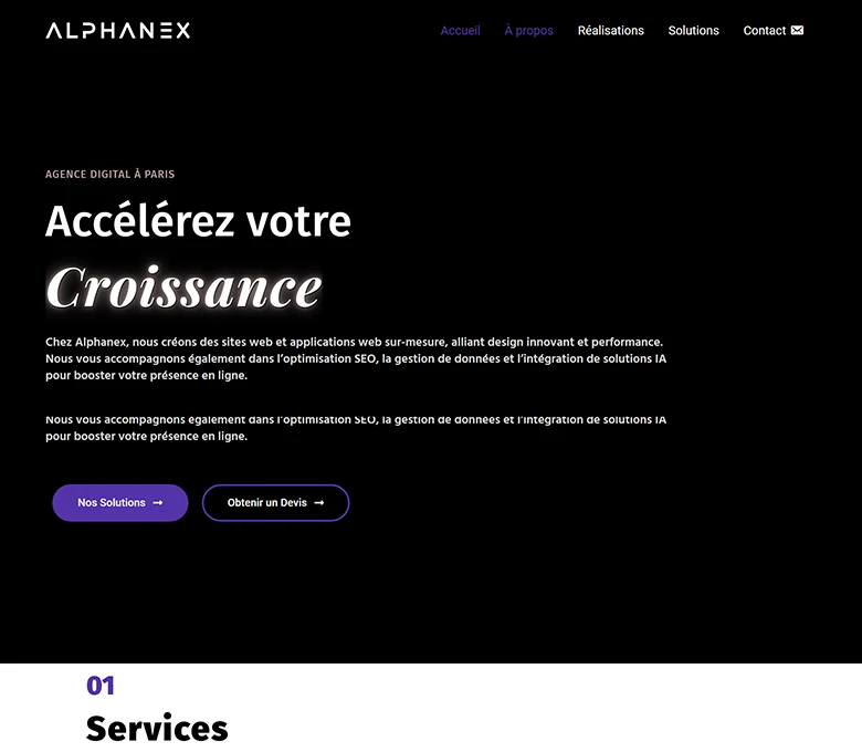 Alphanex - Portfolio website