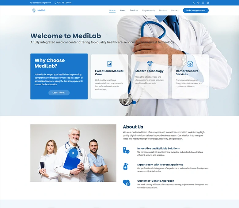 MediLab - Clinic Landing Page
