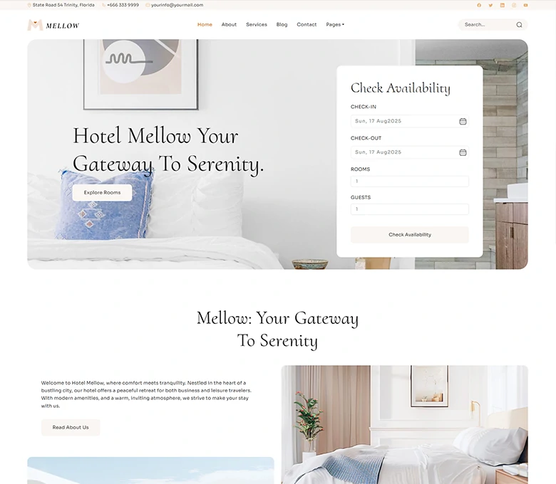 Mellow - Hotel Landing Page