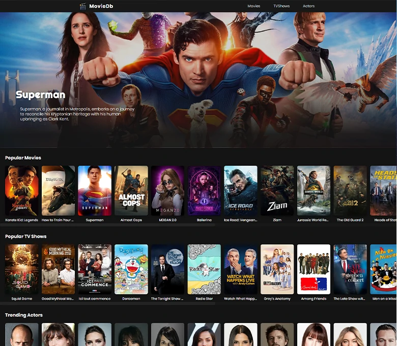 Mymoviez - Popular shows listing Website