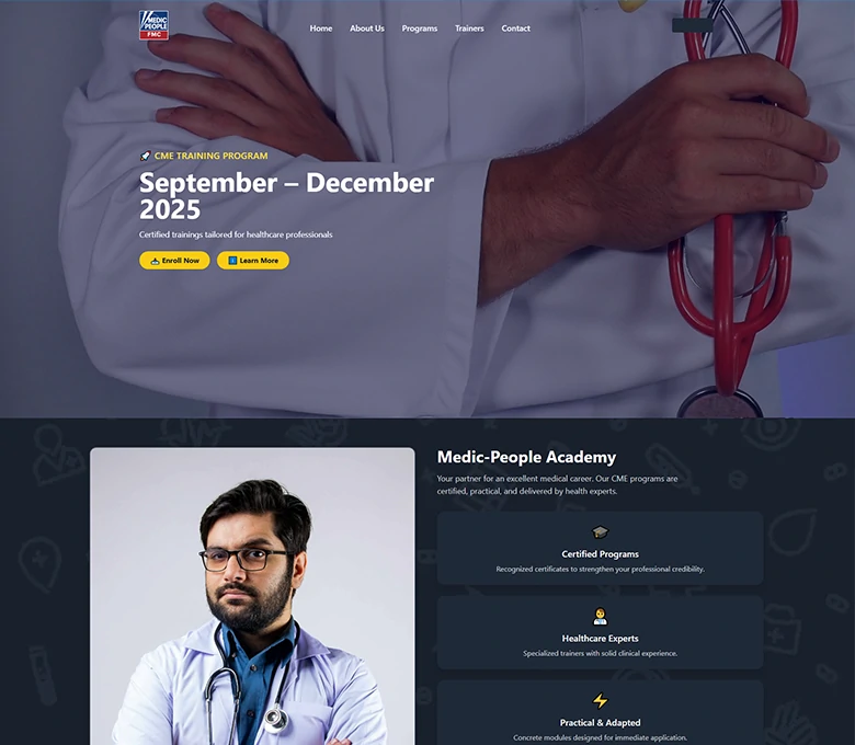 Medic People Academy - Course Landing Page