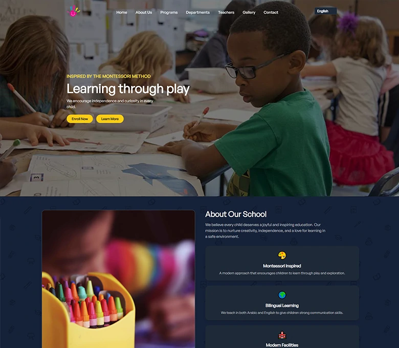 Ta3limi - Kindergarten Landing Page
